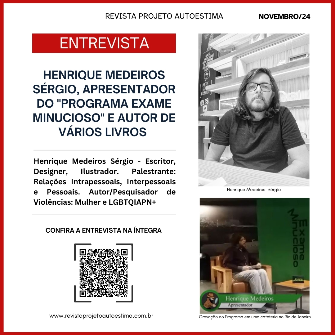 ENTREVISTA COM HENRIQUE MEDEIROS SÉRGIO, APRESENTADOR DO “PROGRAMA EXAME MINUCIOSO” E AUTOR DE VÁRIOS LIVROS. CONFIRA NA ÍNTEGRA: