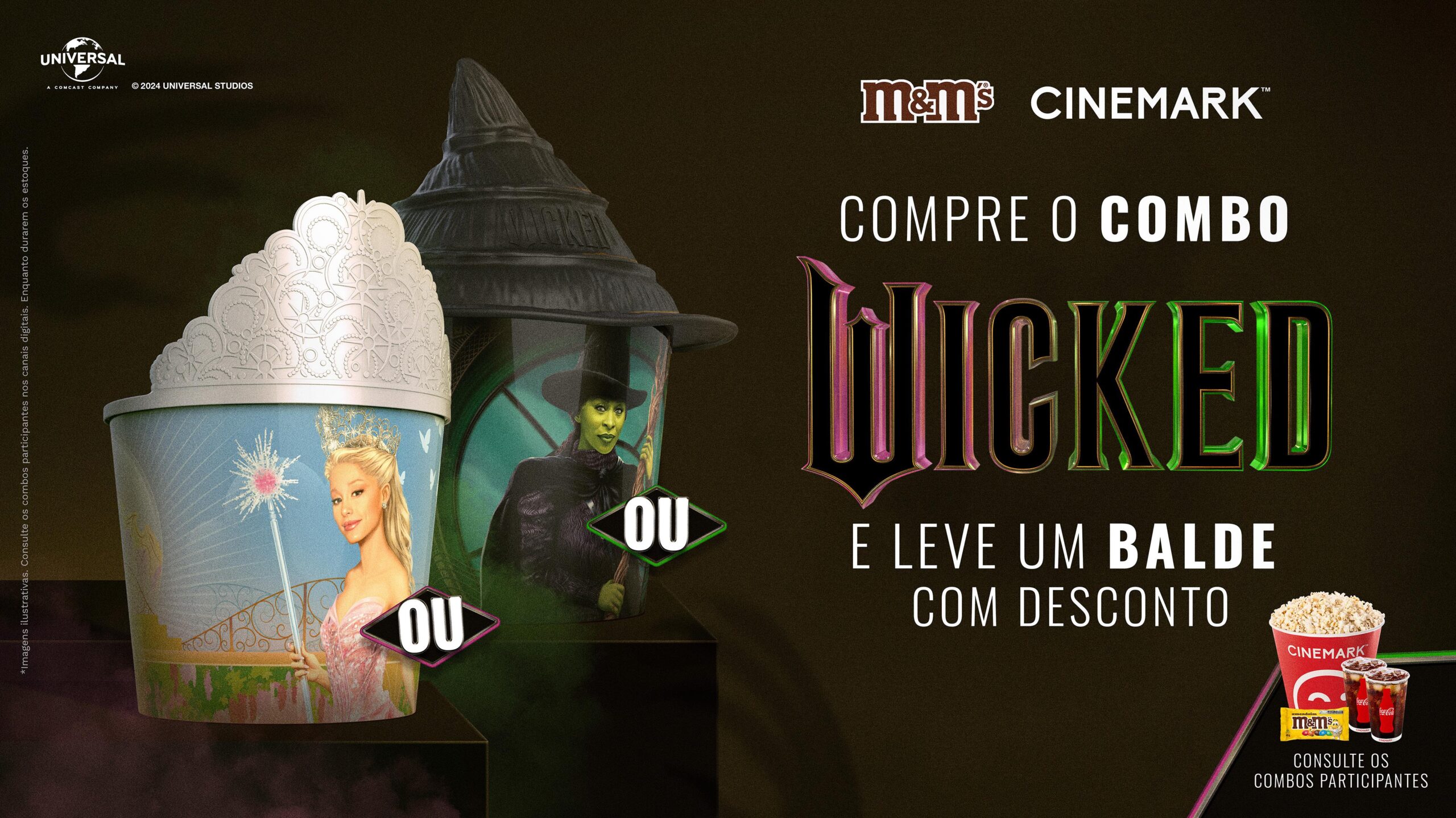 Elas estão chegando! Cinemark anuncia combo oficial de ‘Wicked’ no Brasil