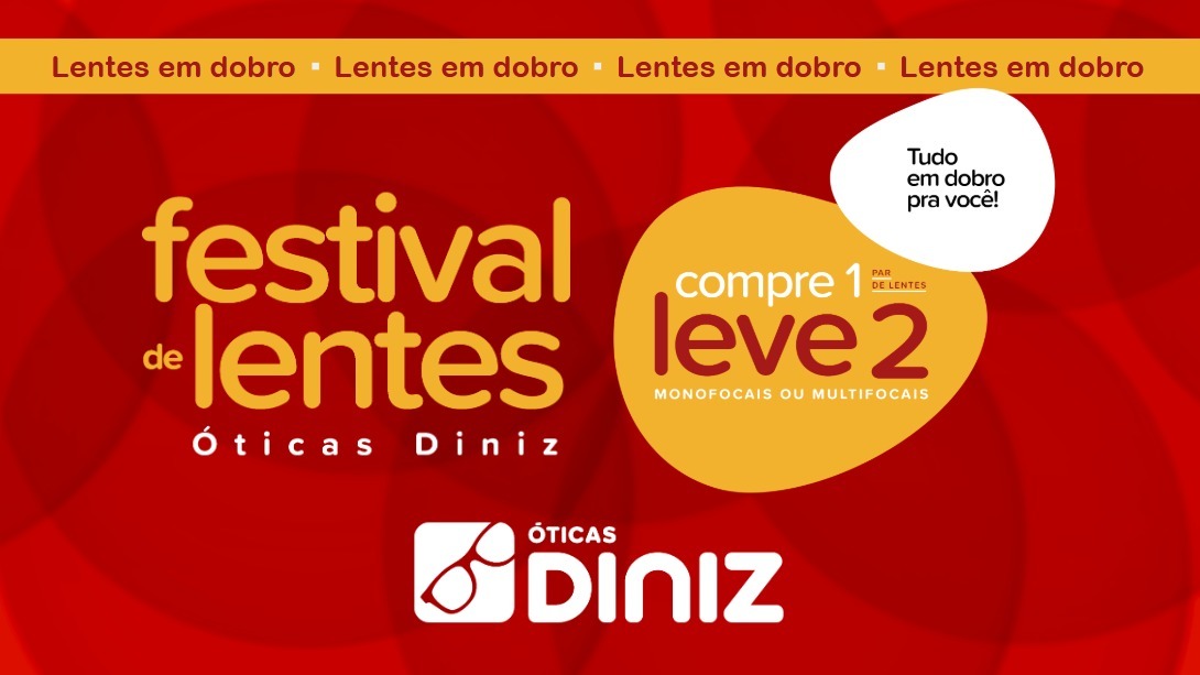 Óticas Diniz lançam “Festival de Lentes”: leve o 2º par grátis