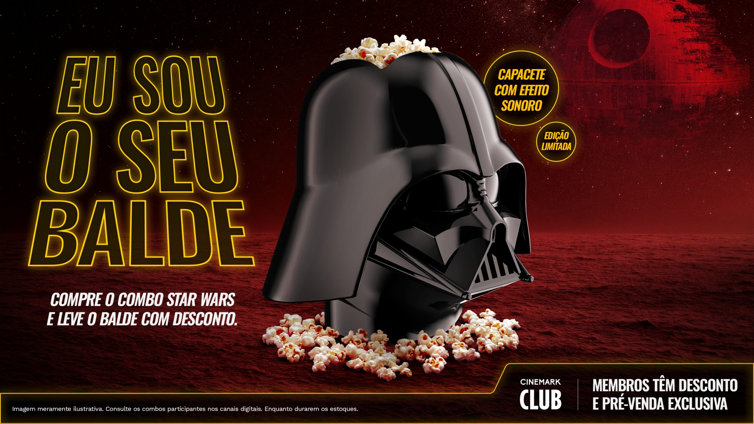 “Eu sou o seu balde!”: Cinemark anuncia novo combo premium do Darth Vader