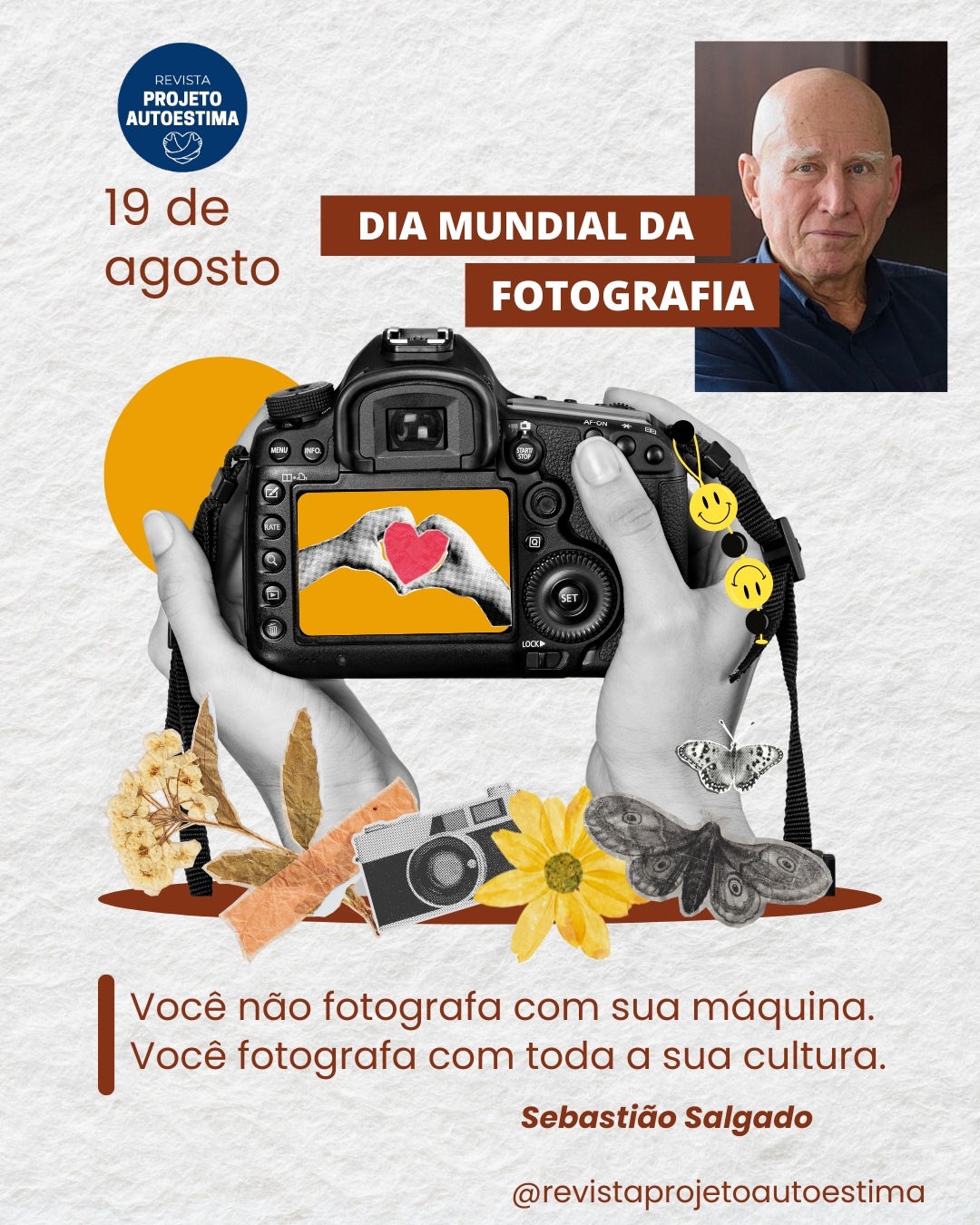 19 DE AGOSTO É DIA MUNDIA DA FOTOGRAFIA. A nossa homenagem a Sebastião Salgado, o renomado fotógrafo brasileiro, conhecido por seus trabalhos documentais em preto e branco
